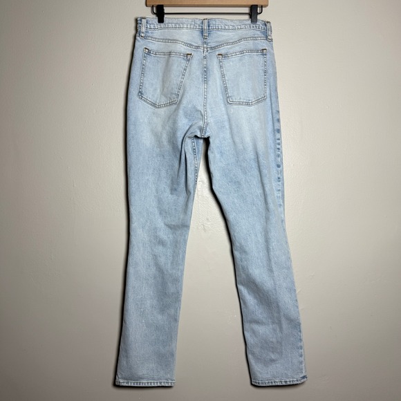 Abercrombie Fitch Womens Jeans 31 12R Light Blue Skinny High Rise Front Slit 80s - Picture 2 of 11